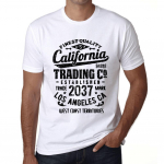 Vyri&scaron;ki vintažiniai mar&scaron;kinėliai su grafika California Trading 2037 balti XS balta