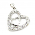 Les Tr&eacute;sors De Lily [B9417] - Pendentif Argent 'Love Cocoon' Blanc argent&eacute; - 20x20 mm