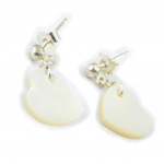 Les Tr&eacute;sors De Lily [E9105] - Boucles Argent 'Pure Love' Nacre