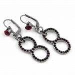 NOA [G8302] - Boucles Cr&eacute;ateur 'Sissi' rouge noir raudona