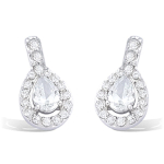 Les Tr&eacute;sors De Lily [G9386] - Boucles Argent 'D&eacute;esse' Blanc argent&eacute; (rhodi&eacute;) - 8x15 mm balta