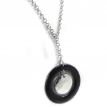 Altesse [I2907] - Collier acier 'Calypso' noir argent&eacute;