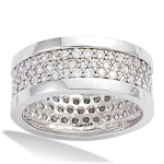 Alliance Argent 'D&eacute;esse' blanc argent&eacute; (rhodi&eacute;) - 8 mm