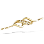 Les Tr&eacute;sors De Lily [J0162] - Bracelet Plaqu&eacute; or 'D&eacute;esse' blanc dor&eacute; - 25x6 mm