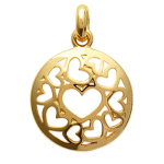 Les Tr&eacute;sors De Lily [J9603] - Pendentif Plaqu&eacute; Or 'Love' filigrane - 15 mm auksas