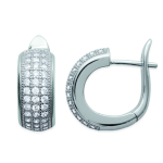 Les Tr&eacute;sors De Lily [L3728] - Demi-cr&eacute;oles Argent 'Sissi' Blanc argent&eacute; (rhodi&eacute;) - 15x7 mm
