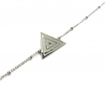 Les Tr&eacute;sors De Lily [M8796] - Bracelet Acier 'Triangle' argent&eacute; sidabras