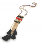 Les Tr&eacute;sors De Lily [N0721] - Collier Cr&eacute;ateur 'Altai' rouge noir dor&eacute; auksas