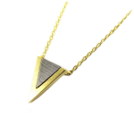 7bis [Q1504] - Collier artisanal 'Boho' (triangle) dor&eacute; argent&eacute; - 13x11 mm auksas