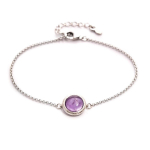 Les Tr&eacute;sors De Lily [Q9290] - Bracelet Argent 'Meghan' am&eacute;thyste argent&eacute; (rhodi&eacute;) - 10 mm