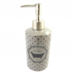Les Tr&eacute;sors De Lily [M4905] - Distributeur de savon c&eacute;ramique 'Le Bain' taupe (r&eacute;tro) pilka