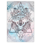 Les Tr&eacute;sors De Lily [Q3250] - Toile 'Boho' bleu gris (loup) - 60x40 cm