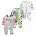 3 vnt Kūdikių rūbai berniukų smėlinukai naujagimių mergaičių rūbai pilnomis rankovėmis medvilniniai kūdikių kūdikių rūbai roupas de bebe 6M geltona