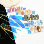 10 vnt akrilo nagų dailė Iridescence Aurora netikrų nagų galiukų ekrano juostos apdaila