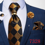 Dibangu Green Necktie Fashion Silk vyri&scaron;kų kaklarai&scaron;čių komplektas Vestuviniai kaklarai&scaron;čiai vyrams Naujo dizaino rankogalių sąsagų rinkinys Oficialus vakarėlis N-7328