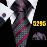 Barry.Wang Fashion Stripe Kaklarai&scaron;tis Vyrams Klasikinis austinis &scaron;ilko kaklarai&scaron;tis Rankogaliai Rankogalių sąsagos Formalus Kasdienis N-5295