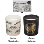 Les Tr&eacute;sors De Lily [A0901] - Coffret de 2 bougies parfum&eacute;es 'Natural Wild' noir blanc - 8x7 cm juoda