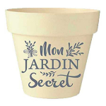 Les Tr&eacute;sors De Lily [Q6400] - Cache-pot bambou 'Messages' beige gris (Mon Jardin Secret) - 17x18 cm smėlis