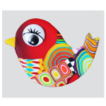Les Tr&eacute;sors De Lily [R6412] - Broche artisanale 'Colombine & Arlequin' multicolore (oiseau) - 50x35 mm