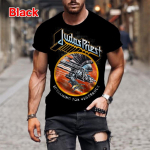 Mados hiphopo roko Judas Priest Band 3D spausdinti mar&scaron;kinėliai vyrams Kasdieniai Street Trend mar&scaron;kinėliai trumpomis rankovėmis Didelio dydžio drabužiai M