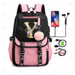 Blackpink 26 angli&scaron;kų raidžių kuprinė mergaitei, drobė, mokyklinė krep&scaron;ys vaiki&scaron;ka kuprinė vaiki&scaron;ka kelioninė krep&scaron;ys atgal į mokyklą, kuprinė, kuprinė