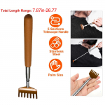 Ne&scaron;iojamas pailgintas nugaros grandiklis, nerūdijančio plieno teleskopinis nugaros grandiklis One Size geltona