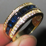Madingas tikrojo deimantinio safyro žiedas moterims 18k aukso Bague arba Jaune papuo&scaron;alams Anillos vyrų brangakmenių Anel papuo&scaron;alų aukso žiedų dėžutė 10