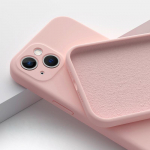 Spalva tamsiai violetinė kvadratinė skysto silikono telefono dėklas, skirtas iPhone 12 13 14 Pro Max Mini 14 Plus Full X XS MAX 6 6S 7 8 SE 2022 apsauginis dangtelis iPhone 14 rožinė