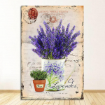 Painting Provence Scenery Wall Art Poster Oil Picture For Home Decor Living Room Picture Vintage Purple Lavender Canvas 21cm&times;30cm NoFrame