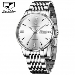 JINSHIDUN Naujas verslo ir laisvalaikio vyri&scaron;kas laikrodis Mechaninis laikrodis Diamond Double Calendar High-end laikrodis
