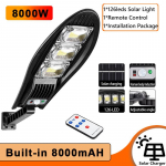 10000W patobulintas 168LED saulės gatvių ap&scaron;vietimas lauko vandeniui atsparus &scaron;viesos diodas, skirtas sodo sienai, reguliuojamo kampo saulės lempa, įmontuota 10 000 mAH C-8000W