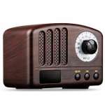 Retro radijas &ndash; ne&scaron;iojamasis garsiakalbis Klasikinis vintažinio stiliaus mini &bdquo;Bluetooth&ldquo; garsiakalbis su FM radiju(Medžio spalva) China ruda