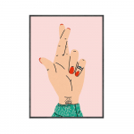 Retro puodelio arbatos puodelis Plakatas rankų gestais Rožinė Boho Print Vintažinė gėlių siena Meno drobė Tapyba paveikslėliai miegamojo namų dekoravimui 21*30cm