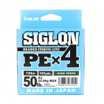 Sunline PE Line X4 Siglon 150M PE 3 50LB Tamsiai žalia (1052) tamsiai žalia spalva