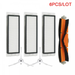 3 vnt HEPA filtras + 1 vnt volelis + 2 vnt &scaron;oninis &scaron;epetys, skirtas Xiaomi Mi Robot Roborock S50 S51 S55 T4 T6 T7 T60 dulkių siurbliui