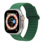 Magnetinės kilpos apyrankės odinis dirželis Apple Watch 49mm 45mm 41mm 44mm 40mm 42mm 38mm sportinio laikrodžio apyrankė, skirta iWatch Series 8 7 6 SE 5 4 3 2 1 38mm 40mm 41mm tamsiai žalia spalva