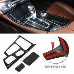 1 komplektas automobilio salono centrinės konsolės pavarų perjungimo skydelio dangtelio apdaila, skirta BMW 5 serijos F10 2011&ndash;2016 anglies Carbon fiber gray