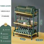 3 pakopų virtuvės reikmenų lentyna Indų džiovinimo lentyna Dubenys lazdelės pjaustymo lenta laikymo lentyna nerūdijančio plieno stalo reikmenys kanalizacijos lenta