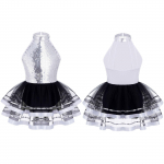 Vaikų mergaičių blizgučiai apvalia kaklą baleto &scaron;okių tutu suknelė, gimnastika, &scaron;iuolaikinio &scaron;okio pasirodymo kostiumas 9-10 Years