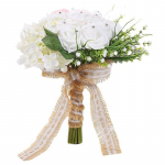 Vestuvių puok&scaron;tės Nuotakos puok&scaron;tės kūdikio kvėpavimui su &scaron;ilko kaspinu ir cirkoniais, skirtos vestuvių Valentino dienos namų dekoravimui balta