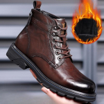 Rudens ir žiemos Nauji Auk&scaron;taaudžiai Batai Vyri&scaron;ki batai Britų stiliaus Universalus Darbas Juodi Batai Kasdieniai Trend Biker Odiniai Batai 44