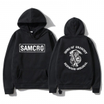 Hoodie su raide Samcro Sons Of Anarchy spaudiniu Madingas Kaukolės Streetwear Unisex Moteri&scaron;kas Per didelis Džemperis su gobtuvu Laisvi drabužiai 2XL