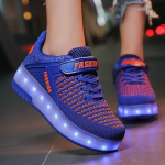 4 spalvų vaiki&scaron;ki LED sportbačiai su dviem/vienu ratu berniukų mergaičių riedučiai laisvalaikio batai su riedučiais, vaiki&scaron;ki berniukų, mergaičių žaislai