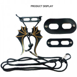 Barzdotojo dragono driežo pavadėlis-petne&scaron;os - 3 dydžių pakuotė Dinozauro sparno driežo petne&scaron;os-pavadėlis barzdotajam drakonui driežui ropliui 1set auksas