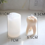 Didelė 3D dantų silikoninė žvakė, imituojanti dantis, aromaterapija, gipso dervos muilas, kepimo forma namuose Art Deco vakarėlio ornamentas 1pcs