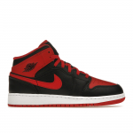 Air Jordan 1 Mid GS Alternate Bred Vaiki&scaron;ki sportbačiai Juodi-Raudoni Balta DQ8423-060 37.5