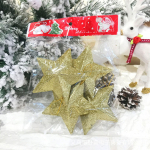 6 vnt. putojantis 3D su blizgučiais žvaigždės formos kalėdinis pakabukas su kalėdiniu kalėdiniu kalėdiniu pakabu &bdquo;Pasidaryk pats&ldquo; auksas