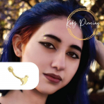 KODY PIERCING 18K paauksuotas antakių auskaras su kamuoliuku &ndash; kokybi&scaron;kas auskarų vėrimas