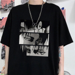Didelio dydžio Anime Attack On Titan moteri&scaron;ki mar&scaron;kinėliai Levi&middot;Ackerman Eye Punk Tops Vasaros Harajuku Laisvi gotikiniai trumpomis rankovėmis mar&scaron;kinėliai S