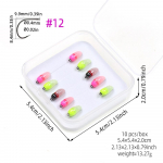 Bimoo #12 # 10 # 8 10 vnt. greitai skęstantis vario karoliukų galvutės nimfos dirbtinis &scaron;lapias masalas #12